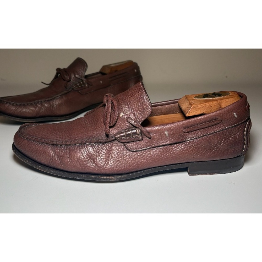 Santoni Leather Loafer Shoes | Brown | Size 9.5